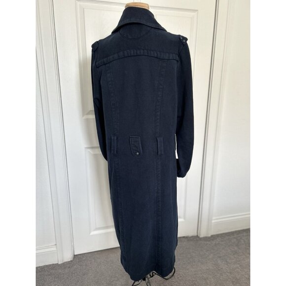 Converse One Star Womens Collared Full Length Heavy Cotton Coat Navy Blue Size M - Picture 3 of 13